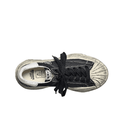 메종 미하라 야스히로 블레이키 OG 솔 디스트레스 캔버스 로우탑 스니커즈 블랙 A10FW712-BLACK - 이미지 3