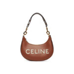 CELINE 아바 송아지 가죽 숄더 백, 핸드백, 숄더 백 여성 브라운